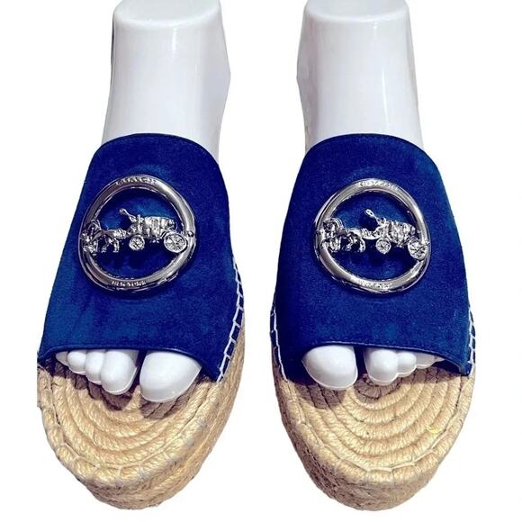 COACH Camille Espadrille Blue Size 7.5 NWOT - Picture 2 of 11